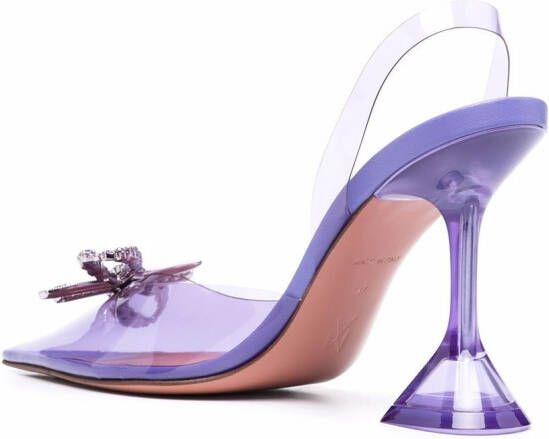 Amina Muaddi Rosie clear pointed toe pumps Purple