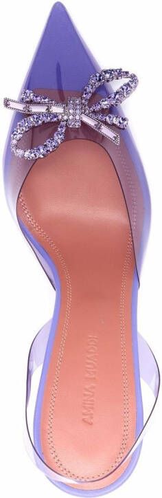 Amina Muaddi Rosie clear pointed toe pumps Purple