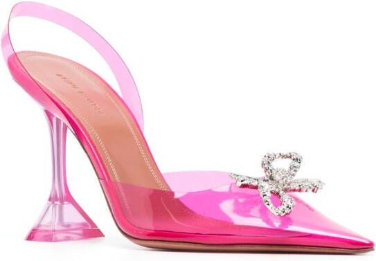 Amina Muaddi Rosie crystal-embellished 105mm pumps Pink