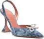 Amina Muaddi Rosie Sling 95mm denim pumps Blue - Thumbnail 2