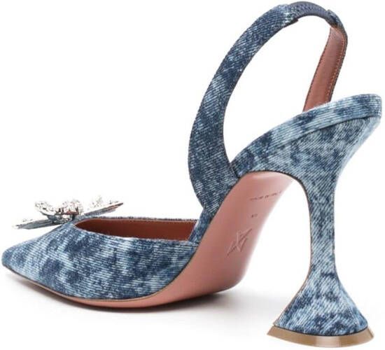 Amina Muaddi Rosie Sling 95mm denim pumps Blue