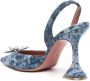 Amina Muaddi Rosie Sling 95mm denim pumps Blue - Thumbnail 3