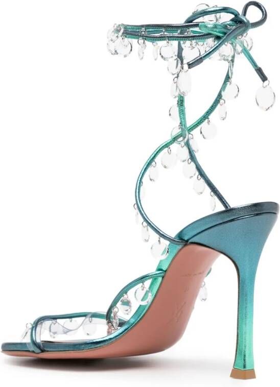 Amina Muaddi Tina 105mm crystal-embellished sandals Blue
