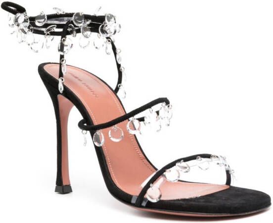 Amina Muaddi Tina 105mm lace-up sandals Black