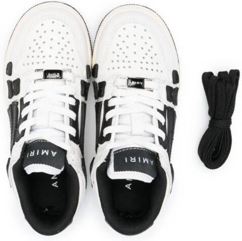 AMIRI KIDS Skeltop panelled leather sneakers White