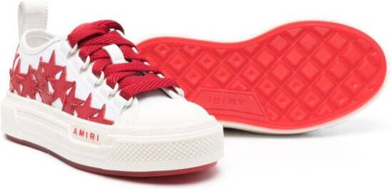 AMIRI KIDS star-patch leather sneakers White