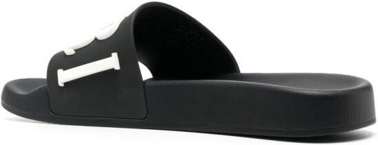 AMIRI logo-embossed faux-leather slides Black