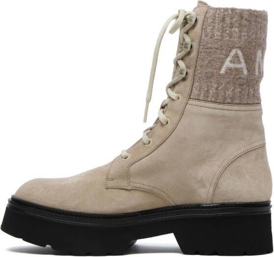 AMIRI logo-jacquard suede boots Neutrals