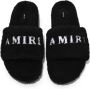 AMIRI logo-print fleece slippers Black - Thumbnail 4