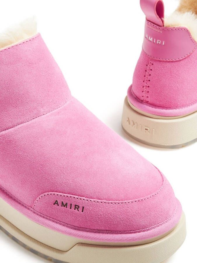 AMIRI Malibu logo-plaque suede boots Pink