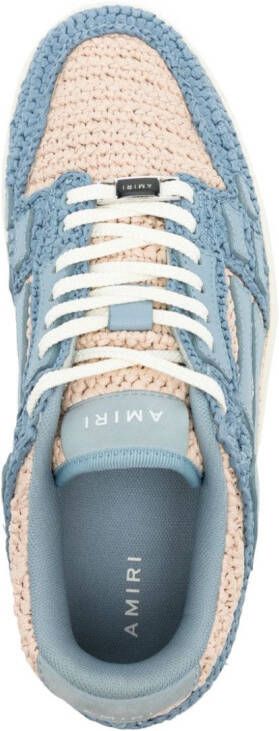 AMIRI Skel woven-raffia sneakers Blue