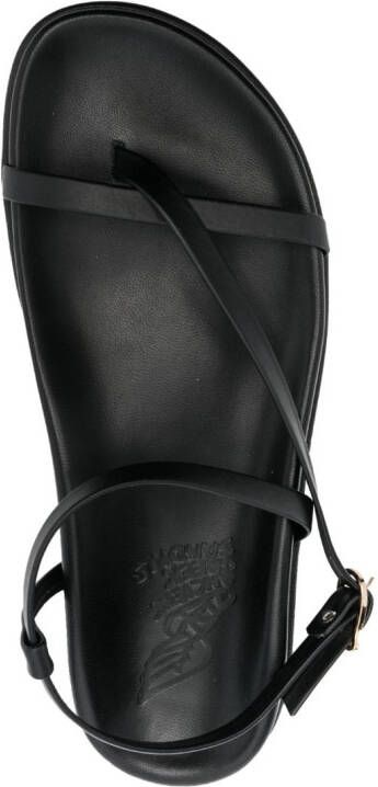Ancient Greek Sandals Aimilia leather sandals Black