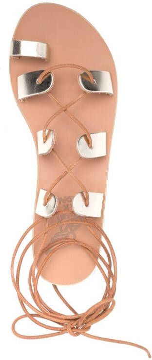 Ancient Greek Sandals Alcyone lace-up sandals Metallic