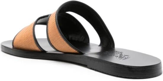 Ancient Greek Sandals Apteros basket-weave slides Neutrals