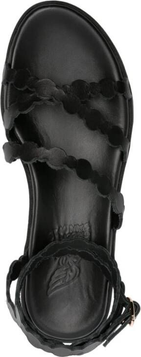 Ancient Greek Sandals Aspis flatform leather sandals Black