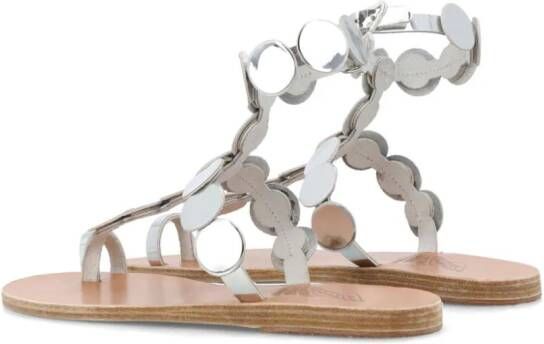 Ancient Greek Sandals Asteras leather sandals Silver