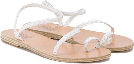 Ancient Greek Sandals braided Eleftheria strappy sandals White