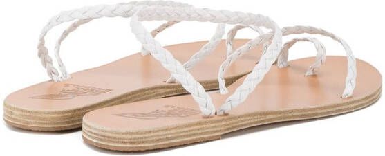 Ancient Greek Sandals braided Eleftheria strappy sandals White
