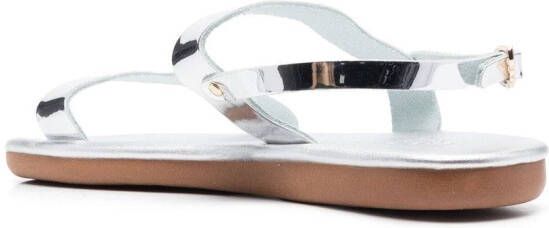 Ancient Greek Sandals Calamos metallic slingback sandals Silver