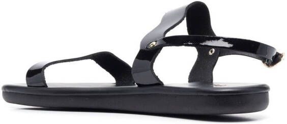 Ancient Greek Sandals Calamos patent slingback sandals Black