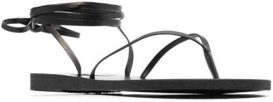 Ancient Greek Sandals Celia flat leather sandals Black
