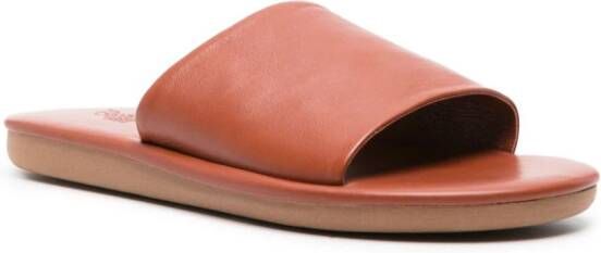 Ancient Greek Sandals Cerastes flat leather sandals Brown