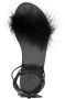 Ancient Greek Sandals Choros Marabu feather leather sandals Black - Thumbnail 4