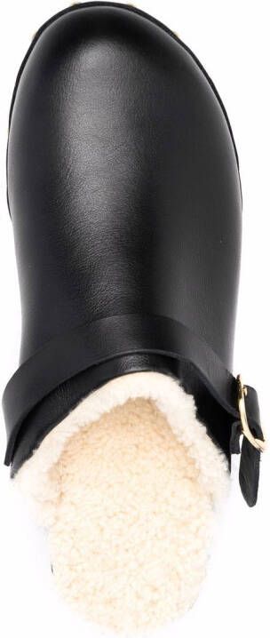Ancient Greek Sandals closed leather clogs Black