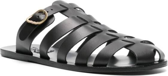 Ancient Greek Sandals Cosmo flat leather sandals Black