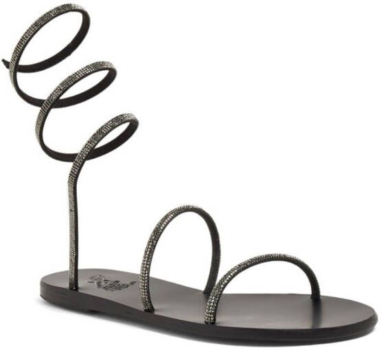 Ancient Greek Sandals crystal-embellished open-toe sandals Black