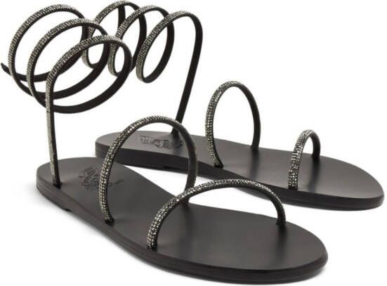 Ancient Greek Sandals crystal-embellished open-toe sandals Black