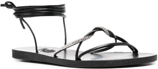 Ancient Greek Sandals crystal-embellished Treli sandals Black