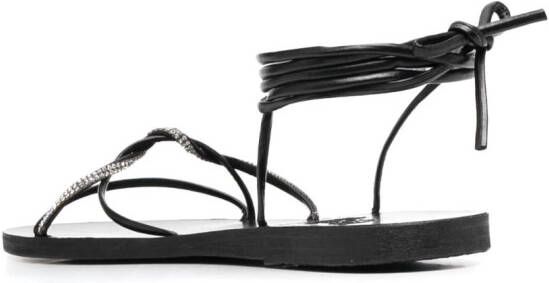 Ancient Greek Sandals crystal-embellished Treli sandals Black
