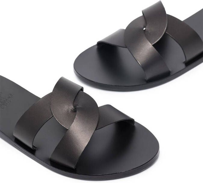 Ancient Greek Sandals Desmos crossover leather sandals Black