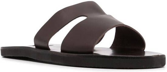 Ancient Greek Sandals double-strap leather sandals Black