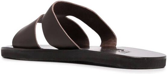 Ancient Greek Sandals double-strap leather sandals Black