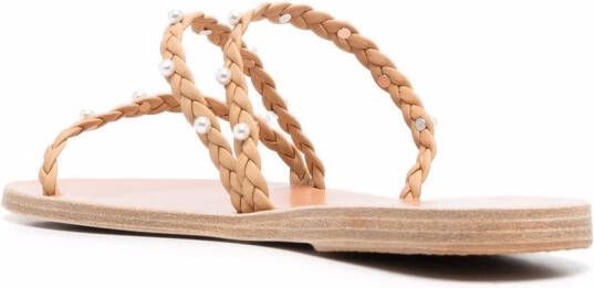 Ancient Greek Sandals Ekaterini pearl leather sandals Neutrals