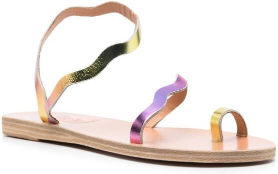 Ancient Greek Sandals Elafonisos metallic-finish sandals Purple