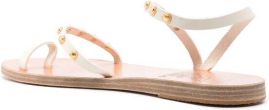 Ancient Greek Sandals Eleftheria bee leather sandals White
