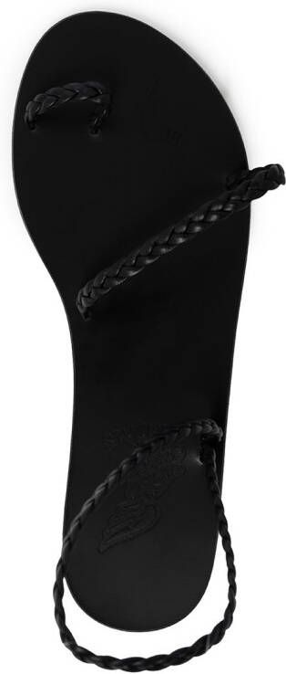 Ancient Greek Sandals Eleftheria braided leather sandals Black