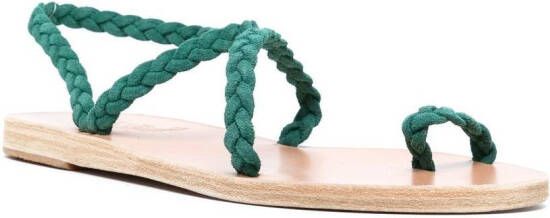 Ancient Greek Sandals Eleftheria braided-strap sandals Green