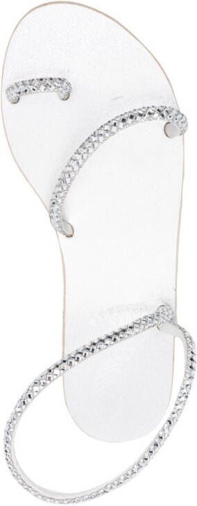 Ancient Greek Sandals Eleftheria crystal-embellished sandals Silver