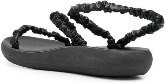 Ancient Greek Sandals Eleftheria ruched open-toe sandals Black