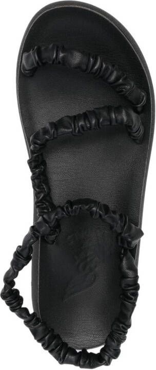 Ancient Greek Sandals Eleftheria ruched open-toe sandals Black