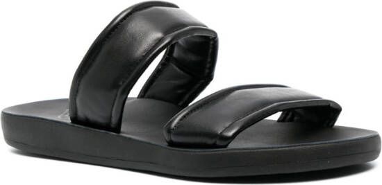 Ancient Greek Sandals Enias leather slides Black