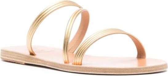 Ancient Greek Sandals Ermodiki leather flat sandals Gold