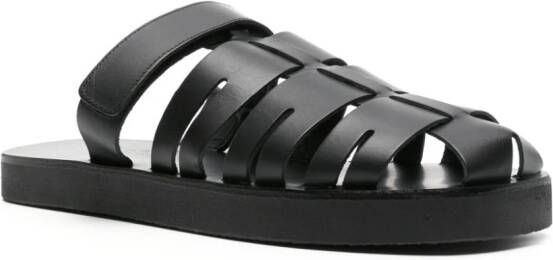 Ancient Greek Sandals Filoklis flat leather sandals Black