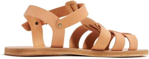 Ancient Greek Sandals flat leather sandals Brown
