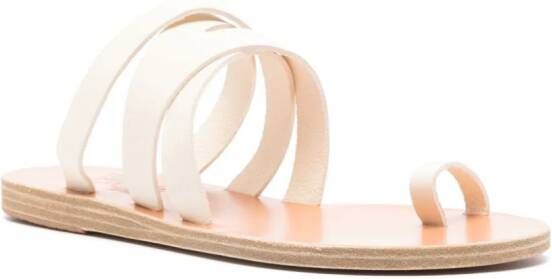Ancient Greek Sandals Gordia leather slides White