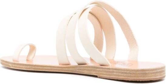 Ancient Greek Sandals Gordia leather slides White